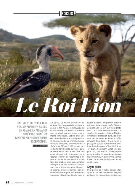 Les Cinémas Pathé Gaumont - Le mag - Juillet 2019