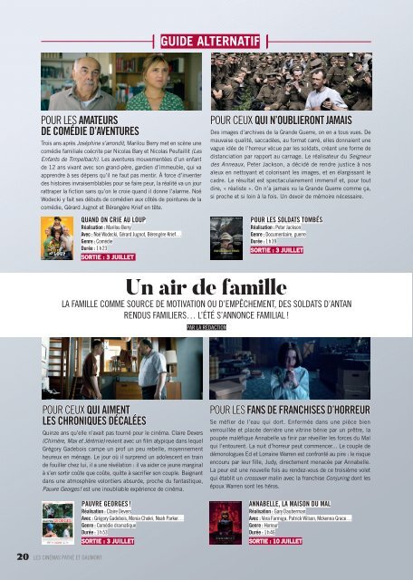 Les Cinémas Pathé Gaumont - Le mag - Juillet 2019