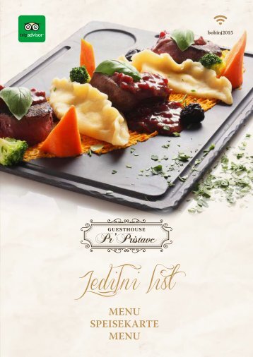 Pr Pristavc - Jedilni list - Food Menu 2019