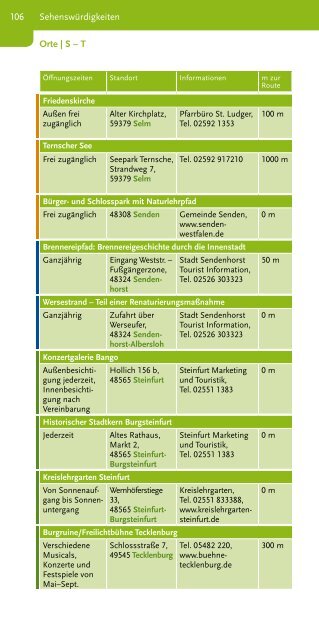 Katalog 100 Schlösser Route Münsterland 2019