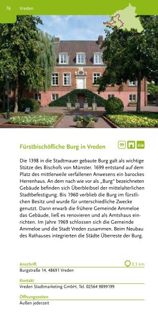 Katalog 100 Schlösser Route Münsterland 2019