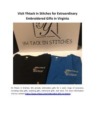 Visit Yhtack in Stitches for Extraordinary Embroidered Gifts in Virginia