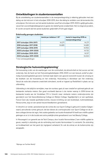 Geïntegreerd Jaardocument 2018 - ROC Midden Nederland