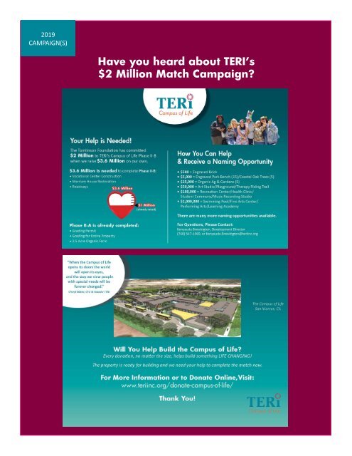 THE TERI TAKE Q2 Newsletter 2019