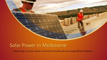 Solar Power in Melbourne - Energy Saving Soap