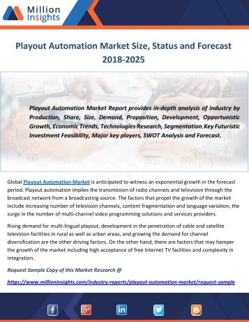 Playout Automation Market Size, Status and Forecast 2018-2025