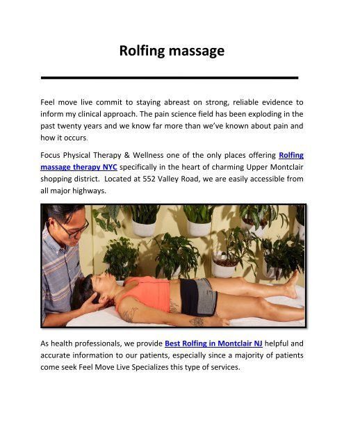 Rolfing massage