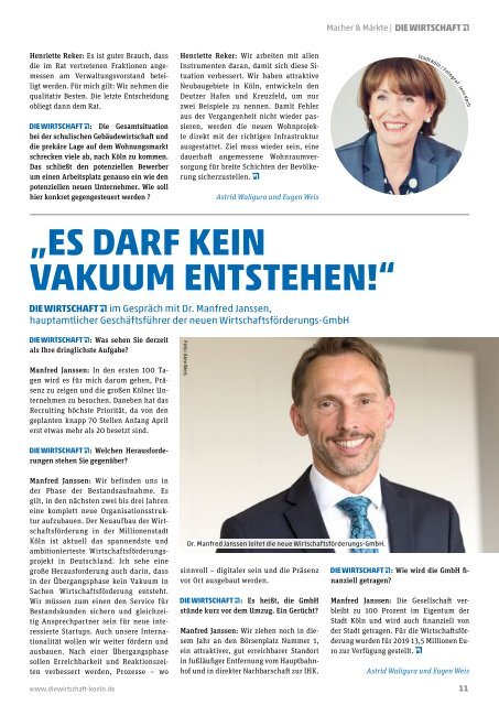 Die Wirtschaft Köln - Ausgabe 04 / 2019