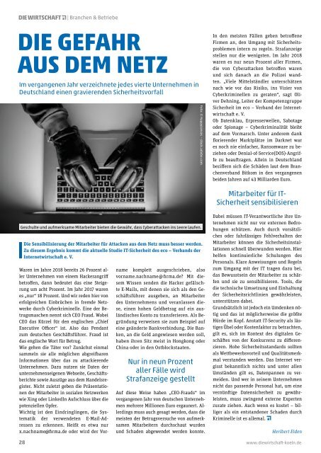 Die Wirtschaft Köln - Ausgabe 04 / 2019