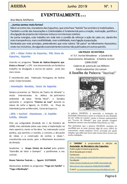 Jornal «Arriba» n.º 1