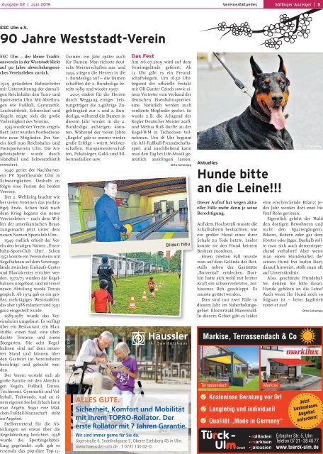 Söflinger Anzeiger Sommer 2019