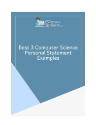 Best 3 Computer Science Personal Statement Examples
