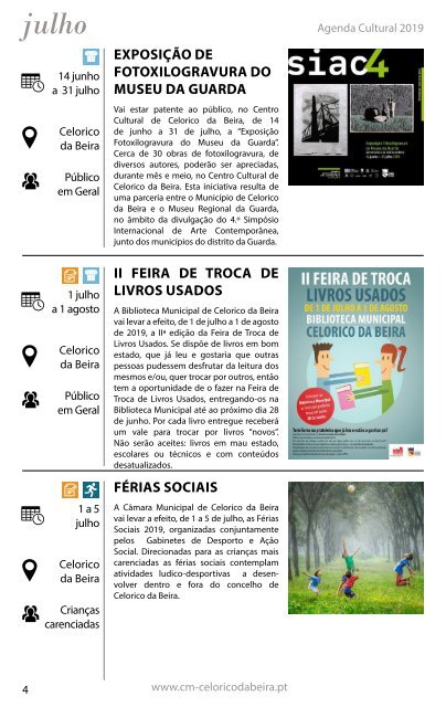 Agenda Cultural Julho a Setembro 2019 | Município de Celorico da Beira