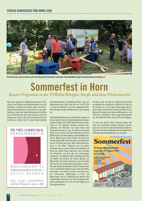 HORNER Magazin | Juli-August 2019