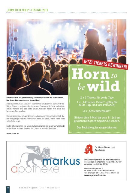 HORNER Magazin | Juli-August 2019