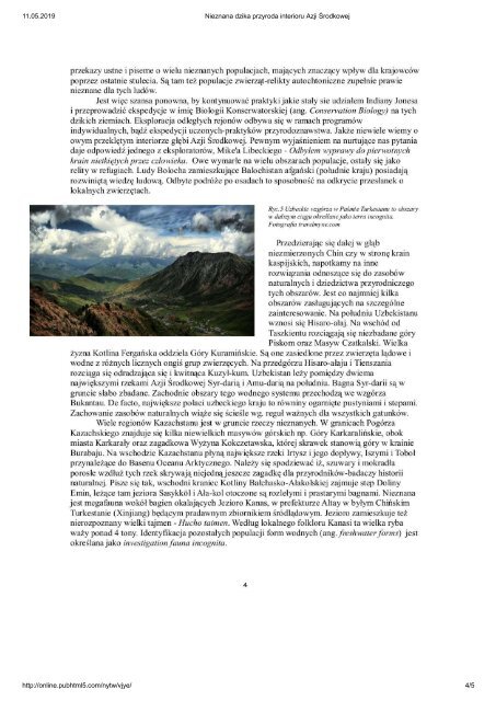 The League ECL job&lt; Odkrywanie dzikiej przyrody umiarkowanego orientu  oraz gór i moczarów Azji Srodkowej