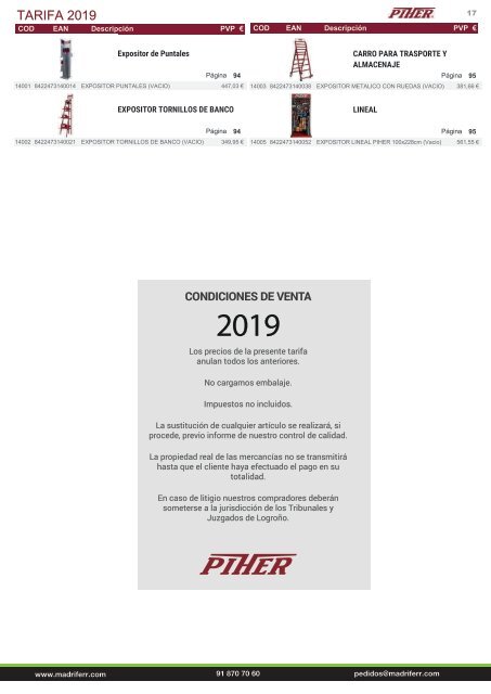 PIHER-catalogo-tarifa-2019