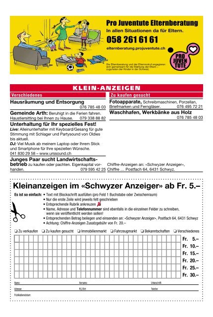 Schwyzer Anzeiger – Woche 27 – 5. Juli 2019