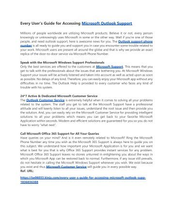 Every User’s Guide for Accessing Microsoft Outlook Support