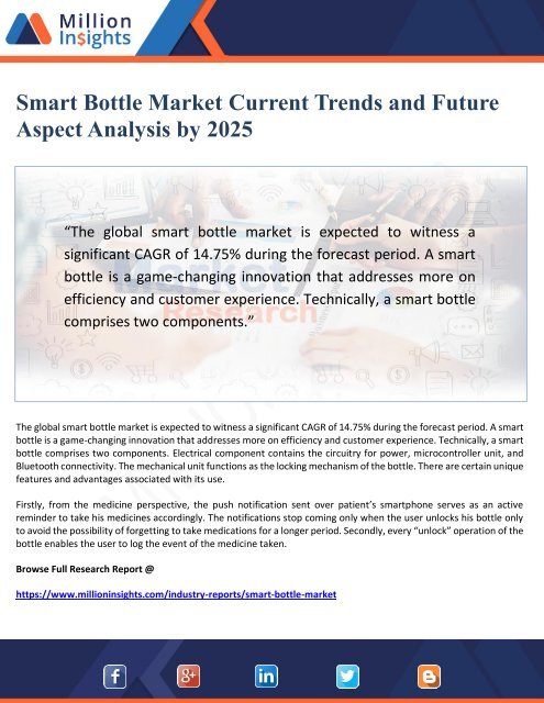 Smart Bottle Market Current Trends Analysis by 2025