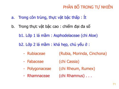 ANTHRANOID VÀ DƯỢC LIỆU CHỨA ANTHRANOID - ThS.DS. Huỳnh Anh Duy