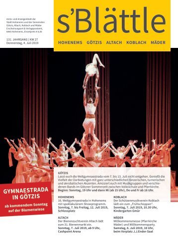 s'Blättle Nr. 27 - Do, 4. Juli 2019