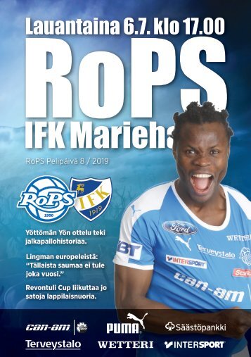 Käsiohjelma RoPS - IFK Mariehamn 6.7.2019