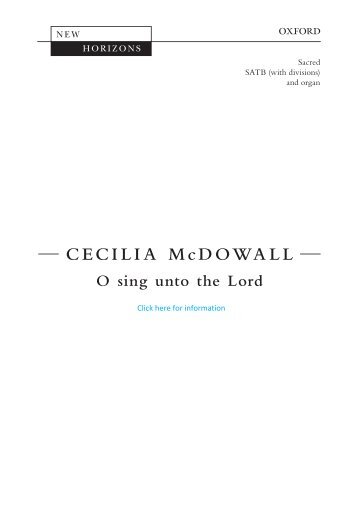 McDowall O sing unto the Lord