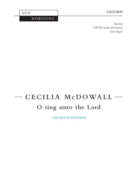 McDowall O sing unto the Lord