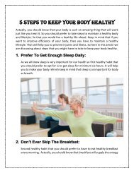 5 Steps to Keep Your Body Healthy at Work