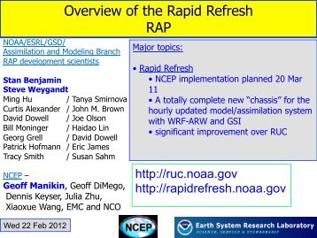 Overview of the Rapid Refresh RAP - RUC - NOAA