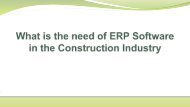 What is the need of ERP Software in the Construction Industry