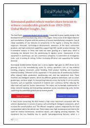 Automated guided vehicle market share research by applications and regions for 2019-2025