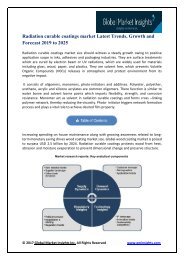 Radiation curable coatings market Latest Trends, Growth and Forecast 2019 to 2025