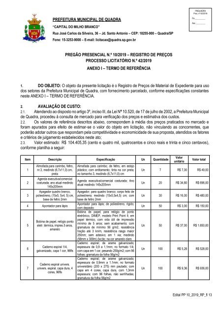 Edital PP 10_2019_Material de Expediente Registro