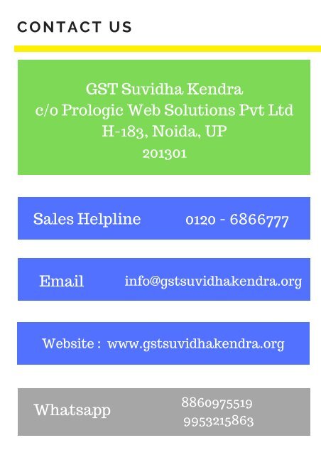 GST Suvidha Kendra Business Proposal
