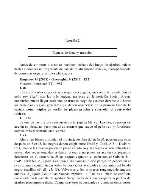 24 Lecciones de Ajedrez - Garri Kasparov