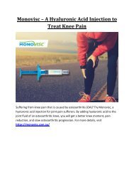 Monovisc – A Hyaluronic Acid Injection to Treat Knee Pain