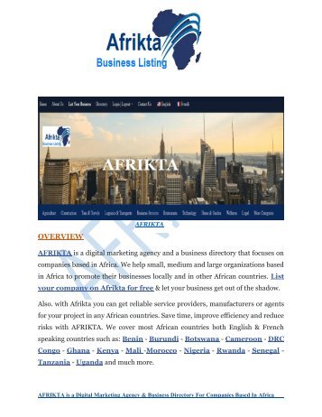 AFRIKTA OVERVIEW