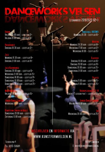 Lesrooster DanceWorks 2019-2020