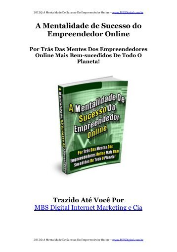 A Mentalidade De Sucesso Do Empreendedor Online