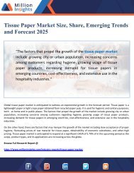 Tissue Paper Market Size, Share and Forecast 2025