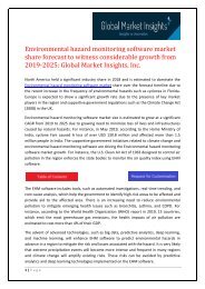 Environmental hazard monitoring software market share forecast to witness considerable growth from 2019-2025