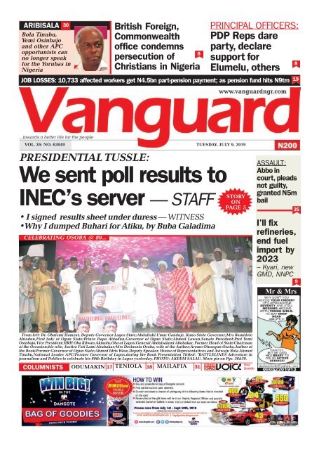 09072019 - We sent poll results to INEC's server — STAFF