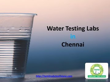 Water Testing Lab in Chennai - Tamilnadu Testhouse
