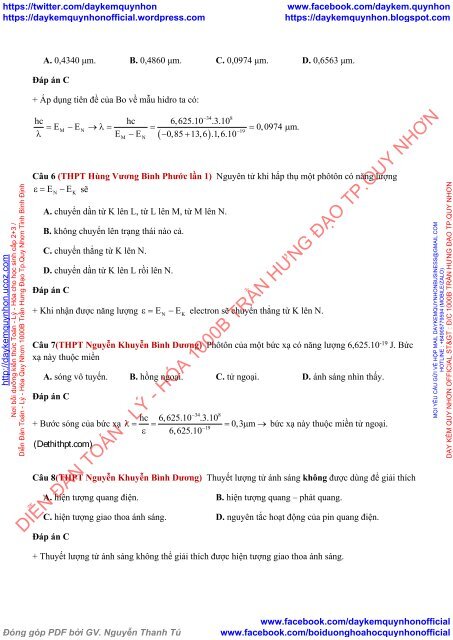 Bộ tài liệu bài tập theo chuyên đề tách ra từ đề thi thử 2018 môn Vật Lý - Lớp 12 - Lượng tử ánh sáng (Có lời giải chi tiết)