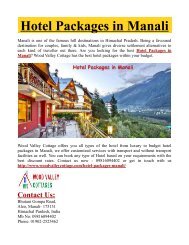 Hotel Packages in Manali