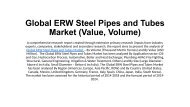 Global ERW Steel Pipes and Tubes Market