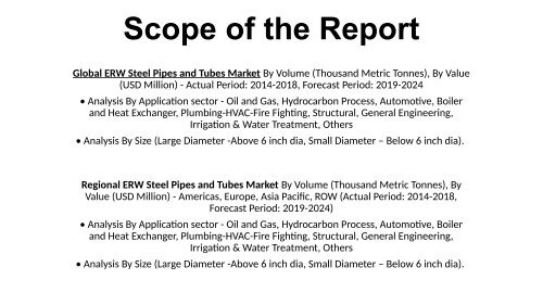 Global ERW Steel Pipes and Tubes Market