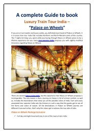 A complete guide to book Luxury Train Tour India-Palace on Wheels